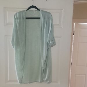 Studio Y Light Mint Open-Front Knit Cardigan